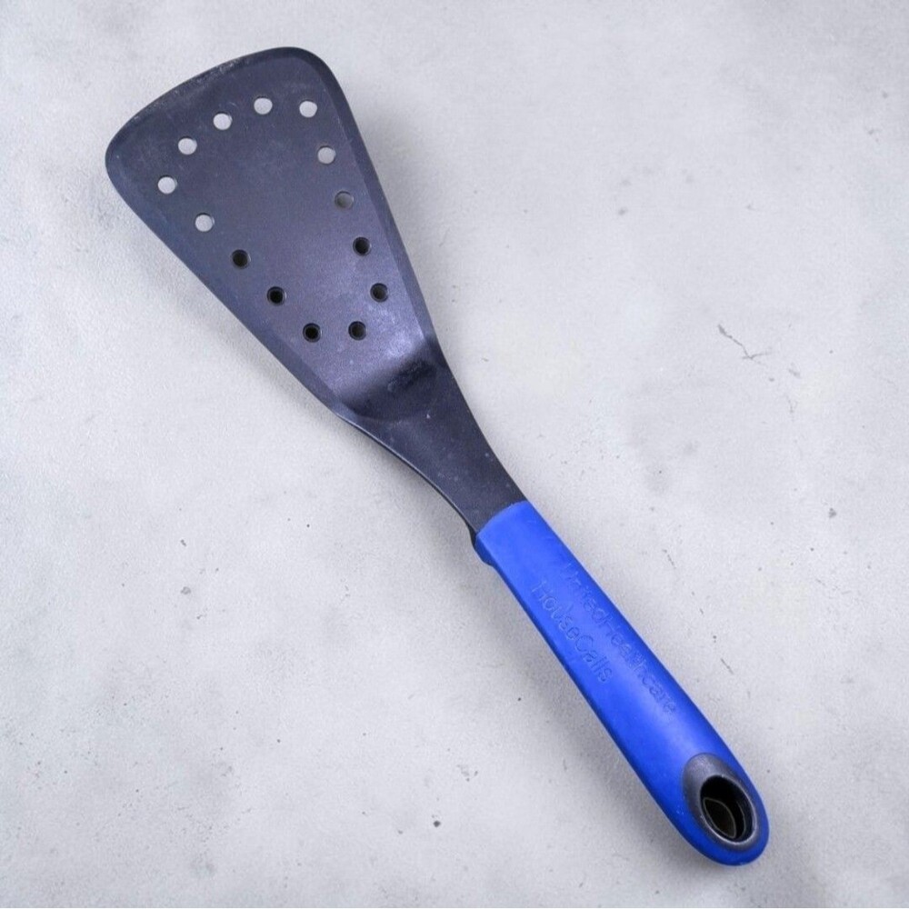 United Healthcare HouseCalls Spatula Turner Blue Silicone Handle Slotted Promo